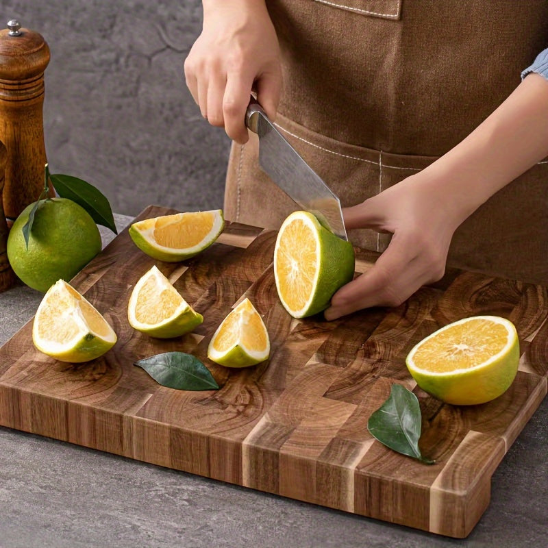 Acacia Wood Cutting Board Sturdy Anti-Skid Kitchen Chopping Block for Slicing