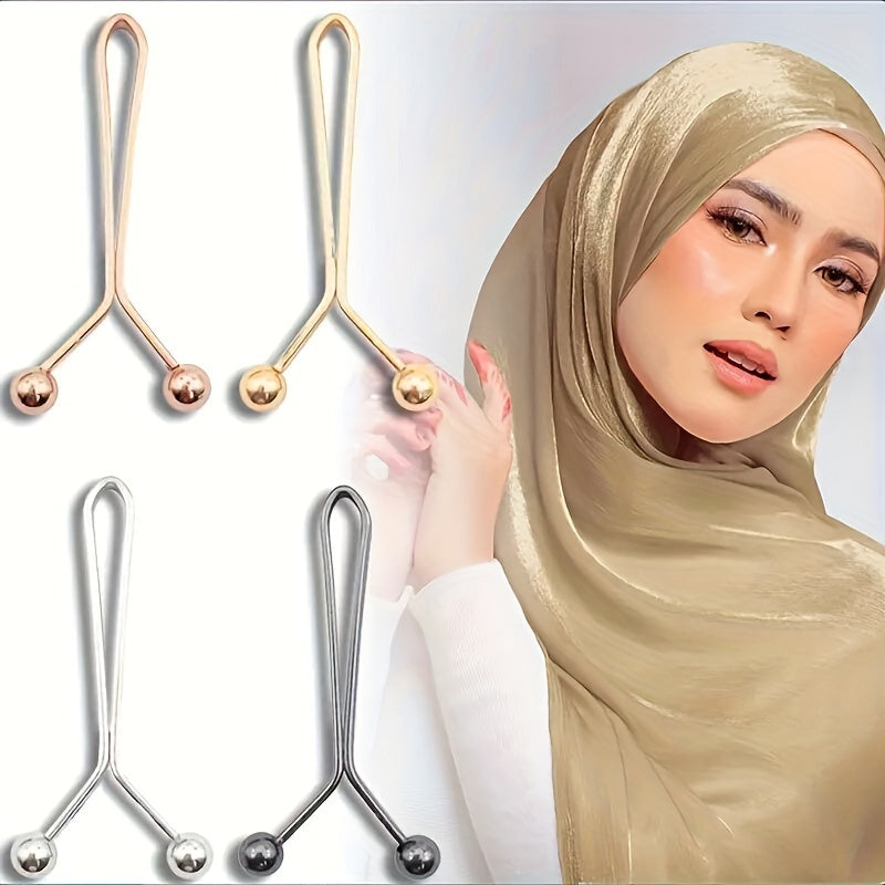 Set of 4 Gold Safety Pins for Scarves, Shirts, Pants, Cuffs, Versatile