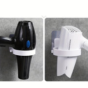 Wall Mounted Hair Dryer Holder Plastic Bathroom Organizer No-Drill Cord Management