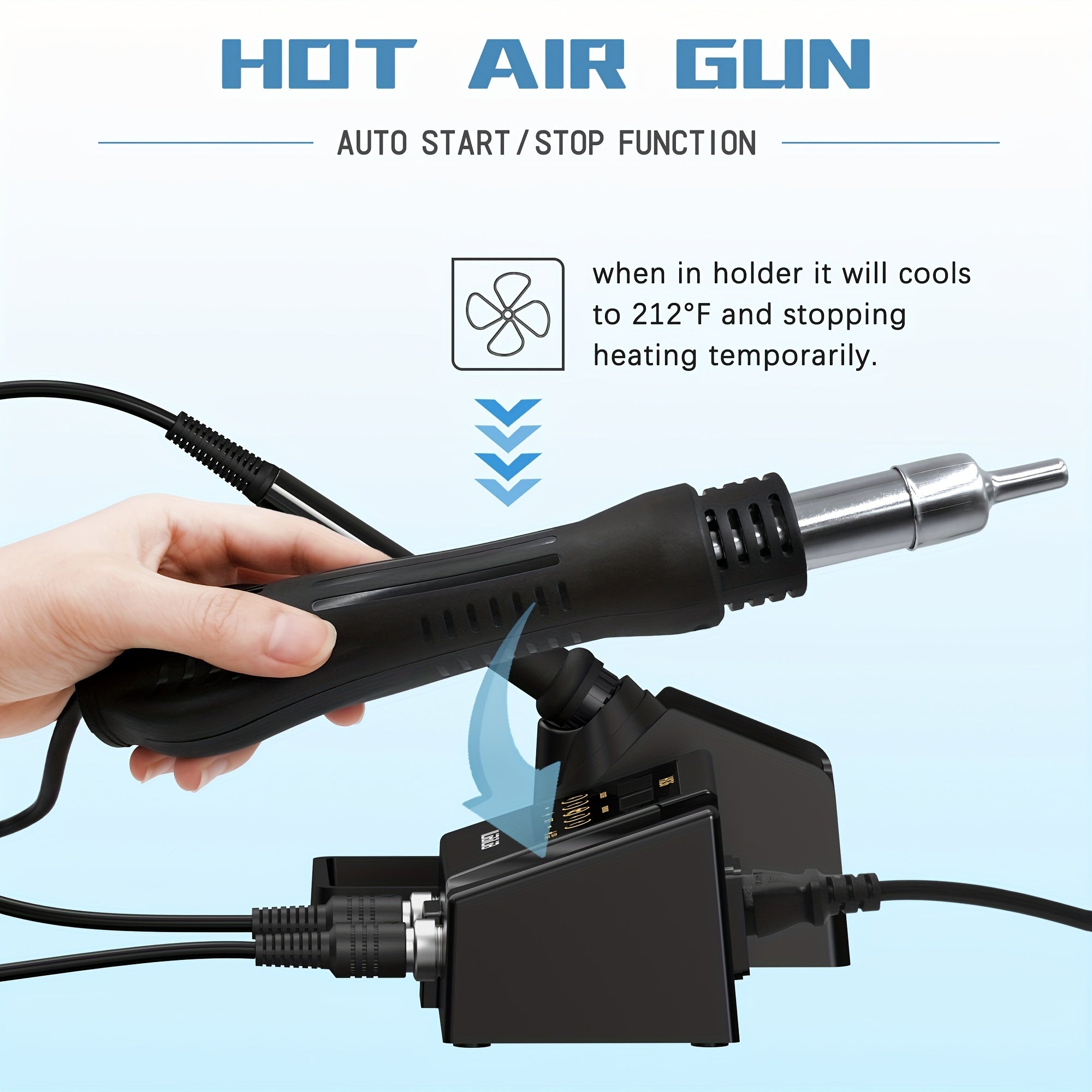 2-in-1 Soldering Station Kit with Hot Air Rework and Soldering Iron 220-240V Digital Temperature Control