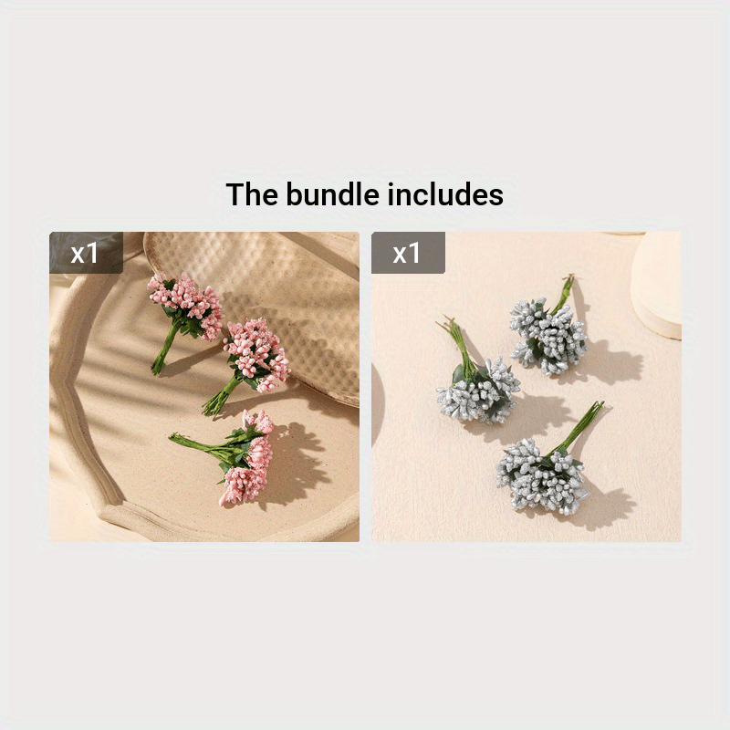 Artificial Pearl Flowers with Foam Fruits for Gift Boxes, Wreaths, Vase Decor