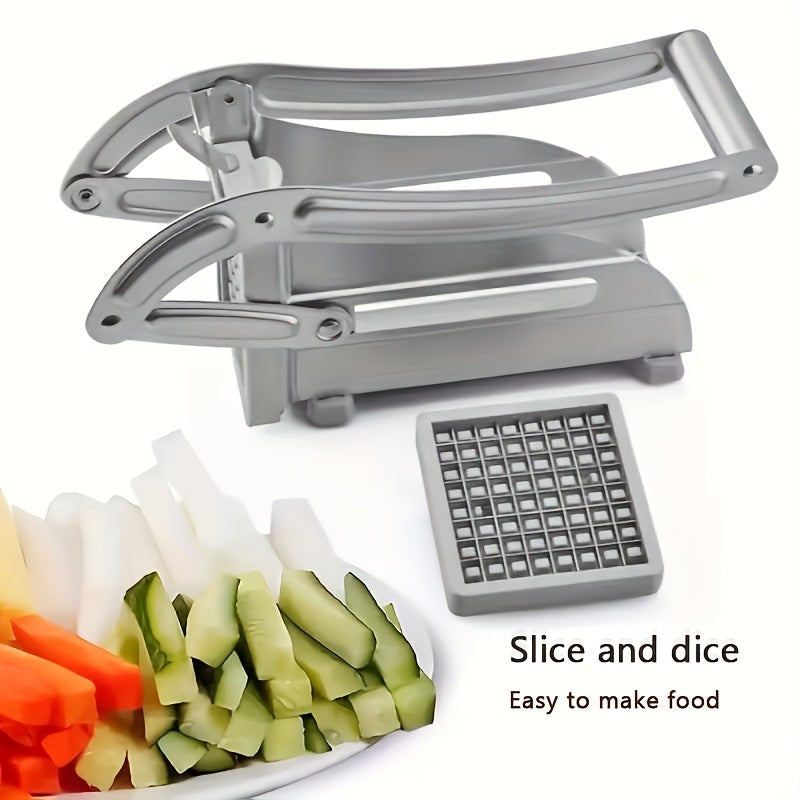 Stainless Steel Manual Potato Slicer French Fry Cutter Handheld Veggie Chopper