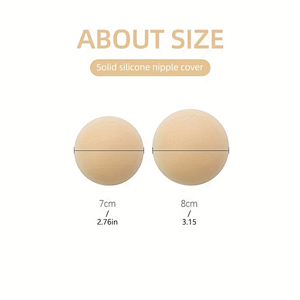 Breathable Reusable Silicone Nipple Covers Seamless Adhesive Beige for Women