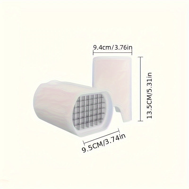 White French Fry Cutter with Lid 44 Grid Stainless Steel Potato Slicer Kitchen Gadget