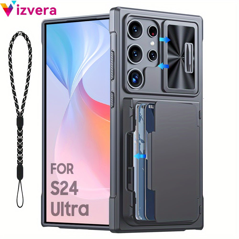 Samsung Galaxy S24 Ultra Wallet Case with RFID Blocking Card Holder and Kickstand