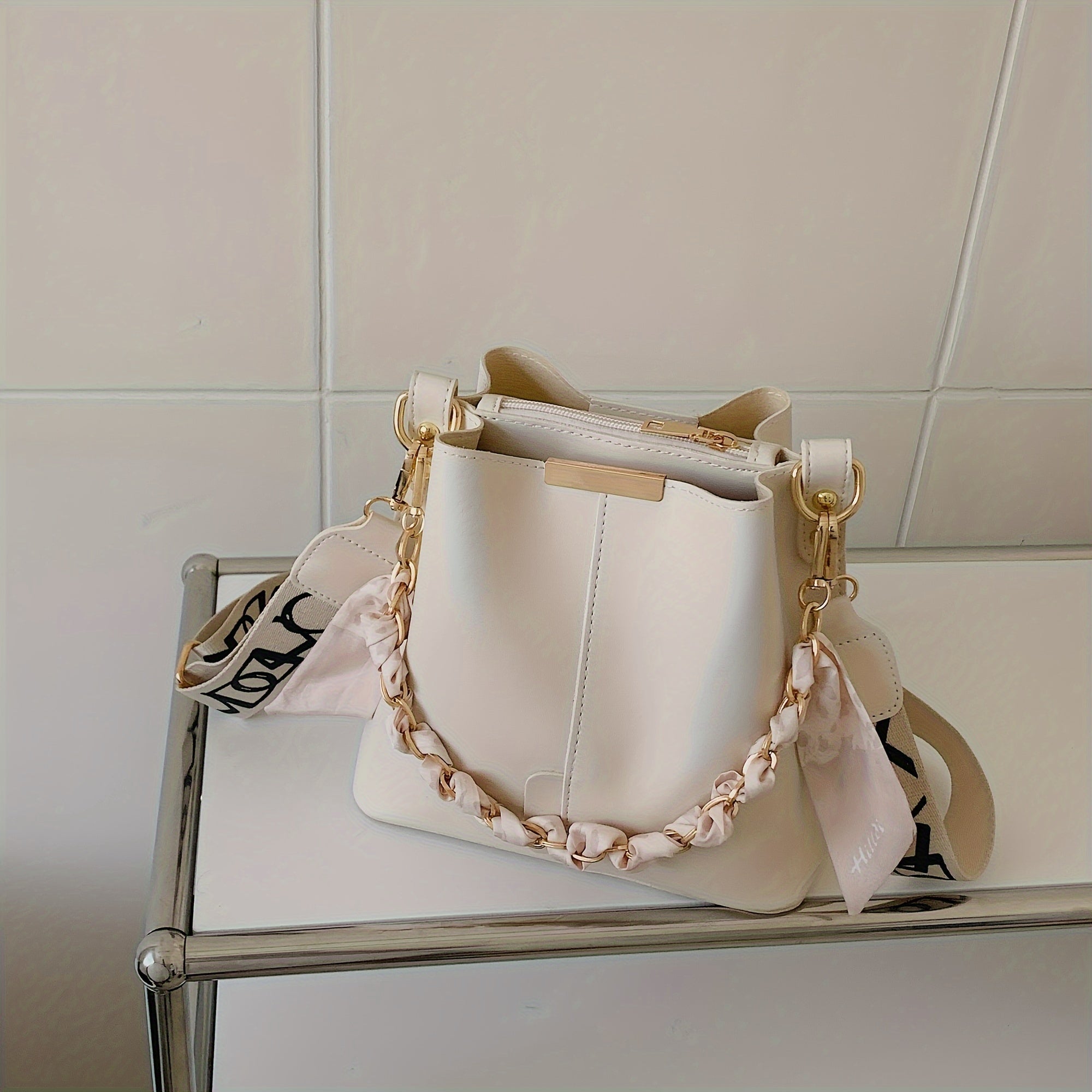 Women's Bucket Bag Crossbody Shoulder Bag Solid PU Casual Everyday