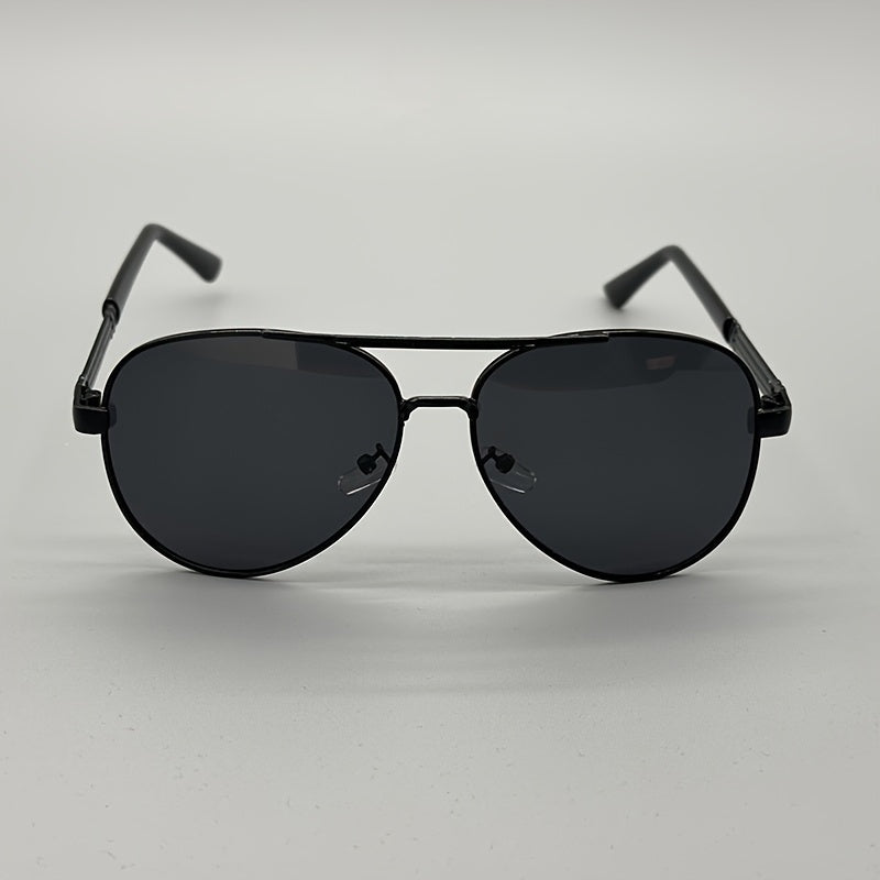 Men's Polarized Metal Glasses with Toad Mirrors Driving Lenses Retro Large Frames