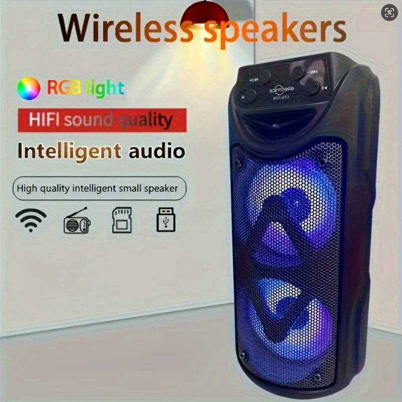 10W Portable Wireless Speaker with True Wireless Stereo HD Sound LED Lighting USB Charging