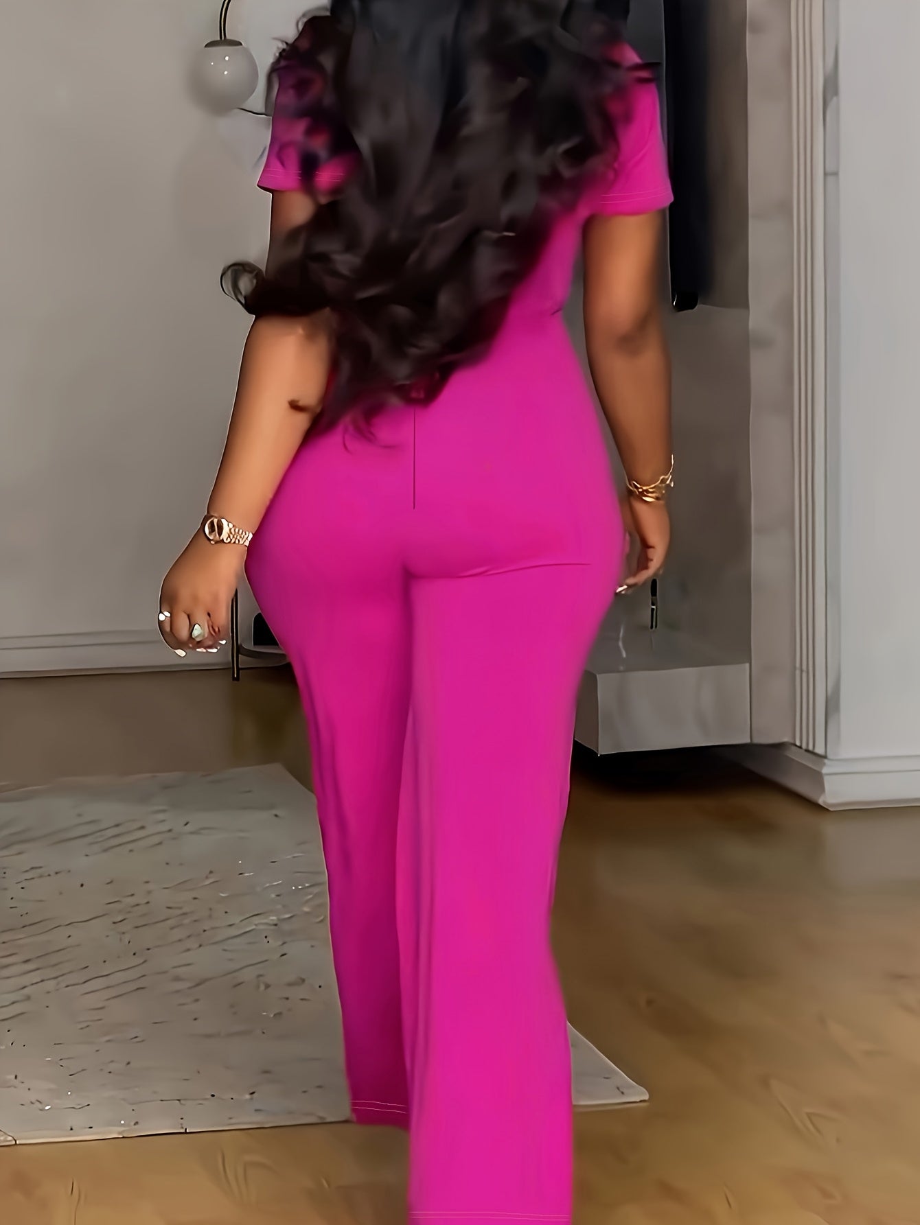 Women's Formal Short Sleeve Buttoned Office Pants in Black or Navy