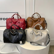 Large Capacity PU Duffel Bag with Wet Dry Separation Shoe Compartment for Travel Gym and Business