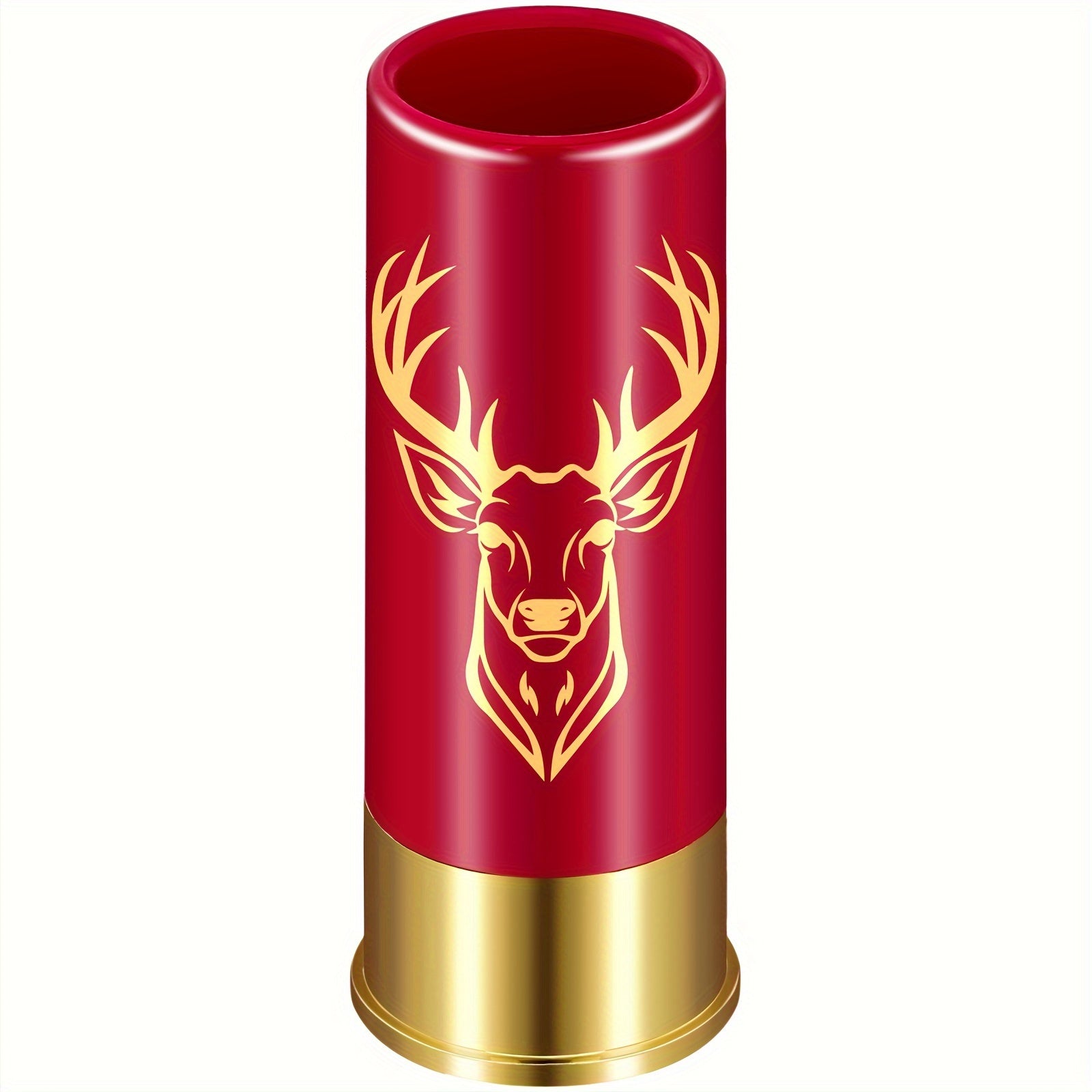 Set of 4 Reusable Plastic Shot Glasses with Deer and Skull Designs and Bullet-Shaped Cups