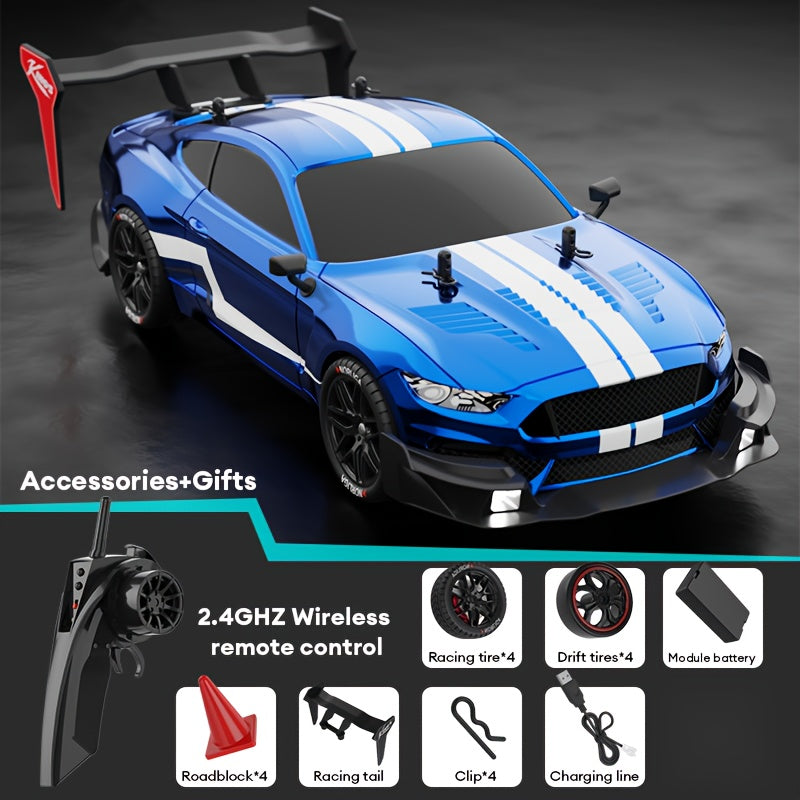 Coche de deriva RC de alta velocidad a escala 1:14, 2.4GHz, 4WD, alimentado por batería con litio recargable para niños de 14+.