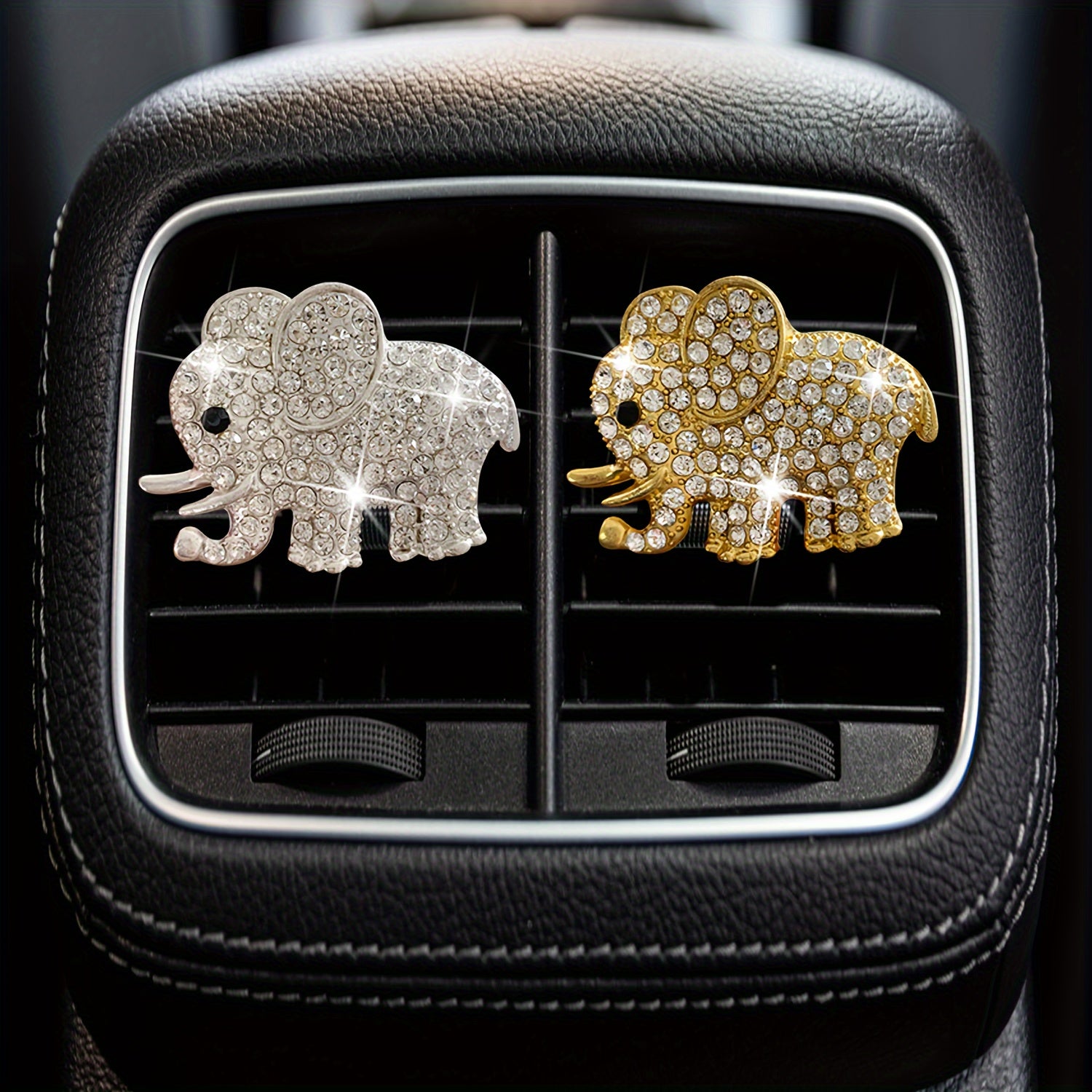 Car Air Vent Perfume Clip 2D Flat Elephant Cartoon Decor Accessory