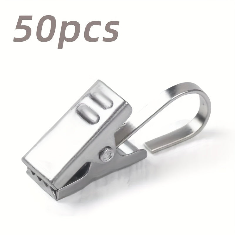Stainless Steel Curtain Clips with Easy-Grip Carabiner Sets of 20 30 50 Shower Curtain Rings