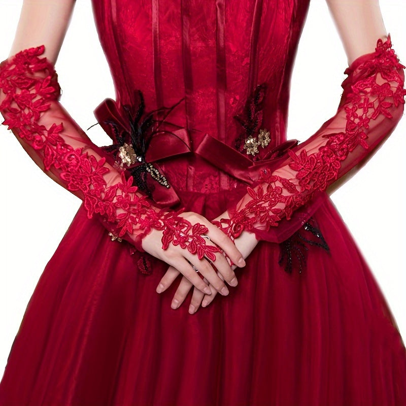 Elegant Bridal Gloves with Lace Detail, Lightweight and Airy for Weddings