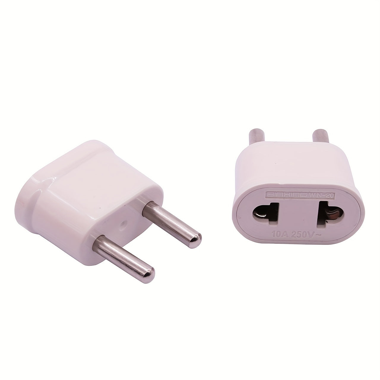 Adaptador de corriente de la UE para viajes, convertidor de enchufe de EE. UU. a UE con cargador y toma de corriente