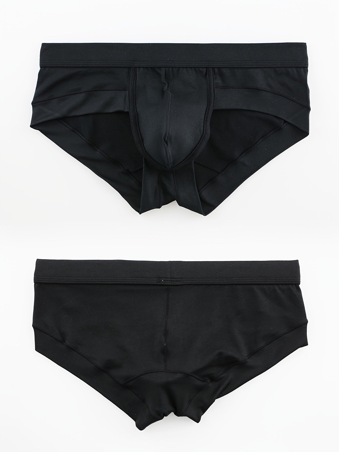 Men's Viscose Blend Briefs Solid Color Medium Stretch Knit Comfortable Casual