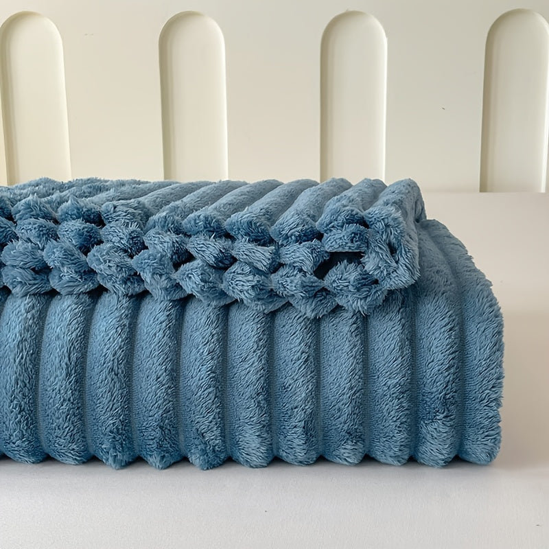 Chiziqli tashlangan plash Cozy Milk Velvet Uy Ofisi Sayohat Mehmonxona uchun Bir nechta o'lchamlar va ranglar