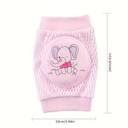 Protectores de rodillas para bebé jirafa para gatear, rosa, algodón, 0+