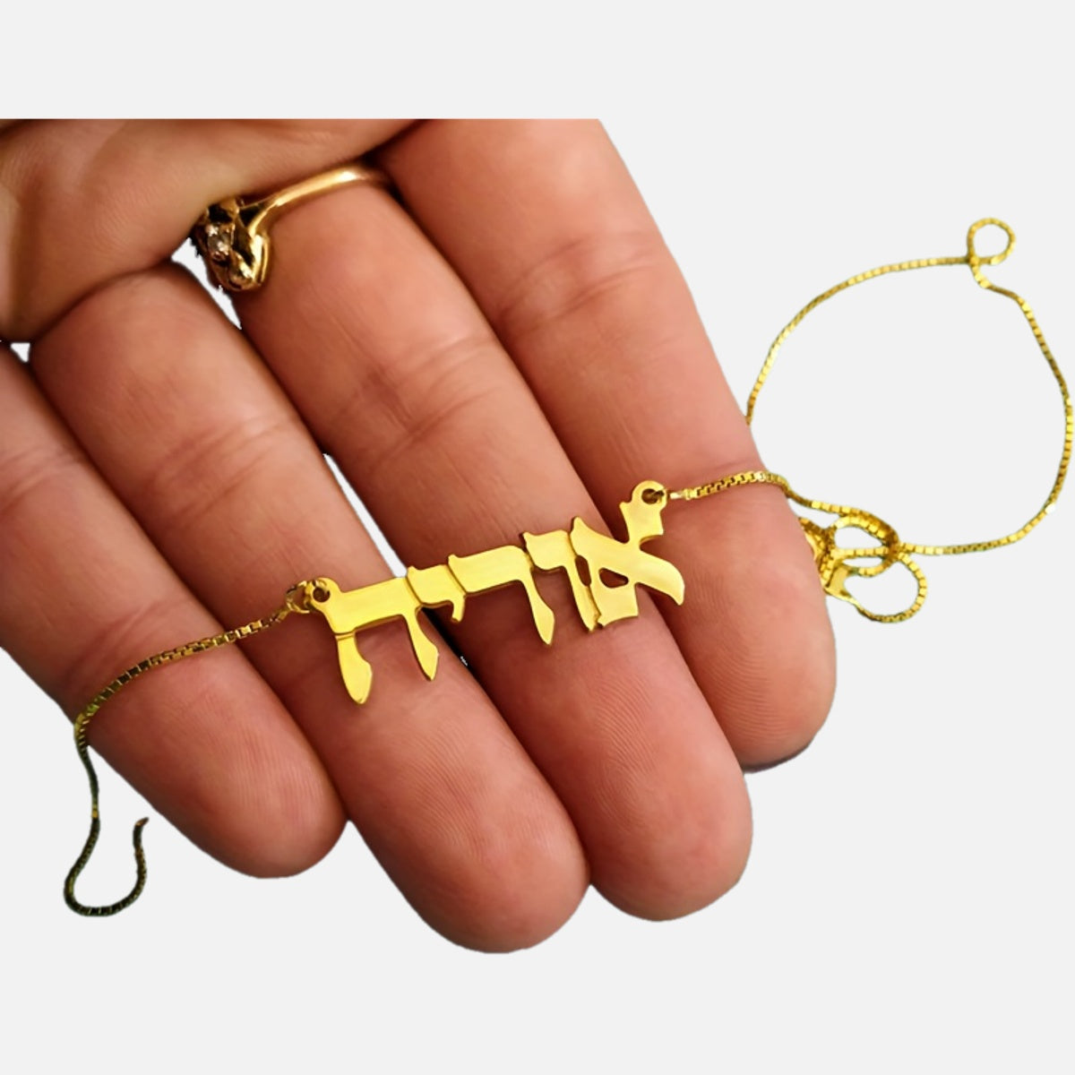 Personalized Hebrew Name Necklace Stainless Steel Laser Cut Jewish Jewelry Custom Signature Pendant Women Gift