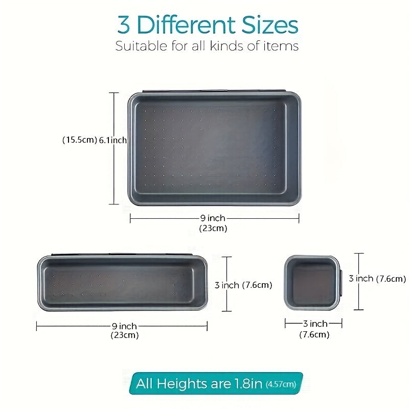 15-Piece Interlocking Desk Drawer Organizer Set for Office Bathroom Kitchen Makeup