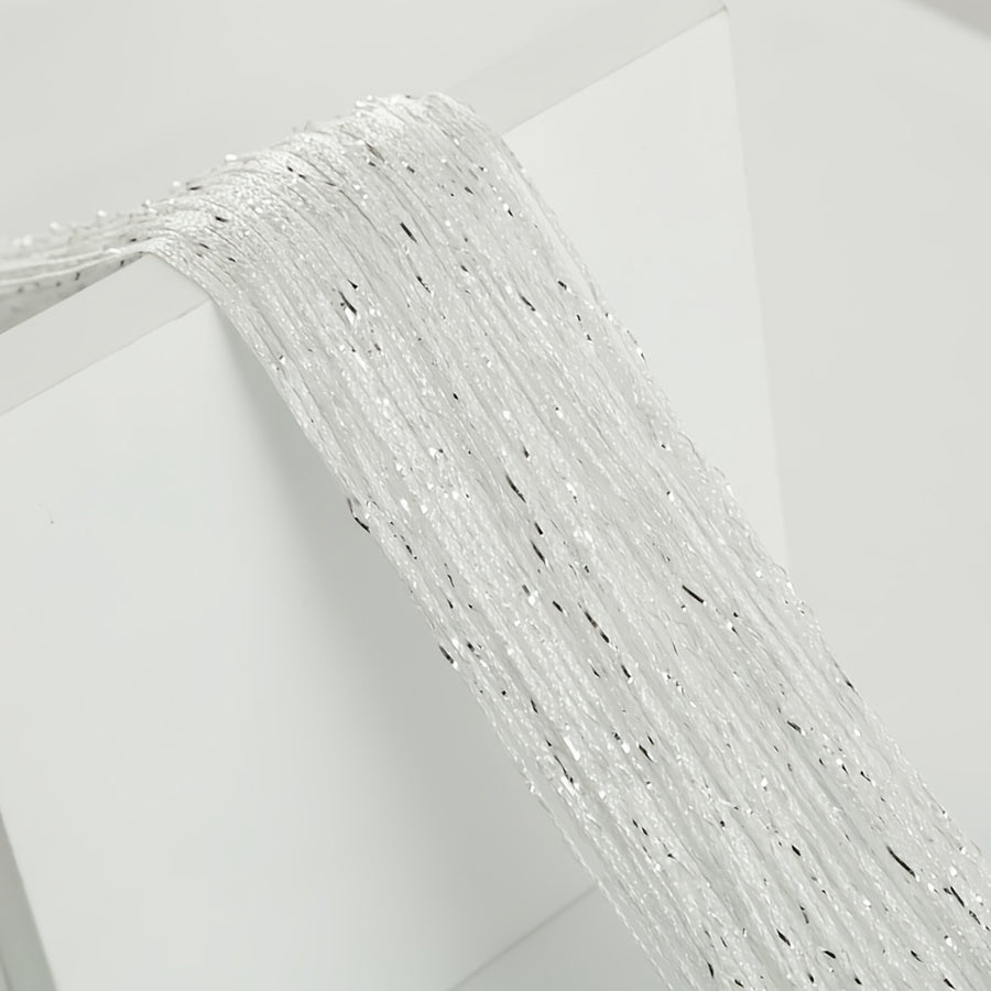 Orange and Yellow Beaded Curtain Polyester Sheer Door Hanging for Living Room Bedroom Wedding Entrance