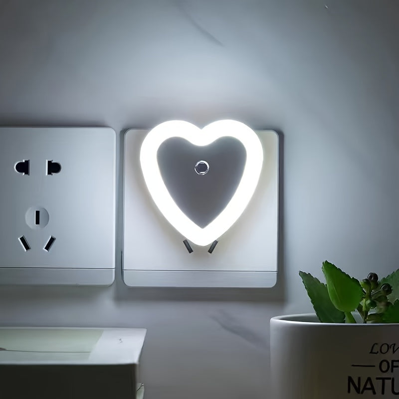 Heart-Shaped LED Night Light with Sensor Wall Mount Indoor Non-Waterproof