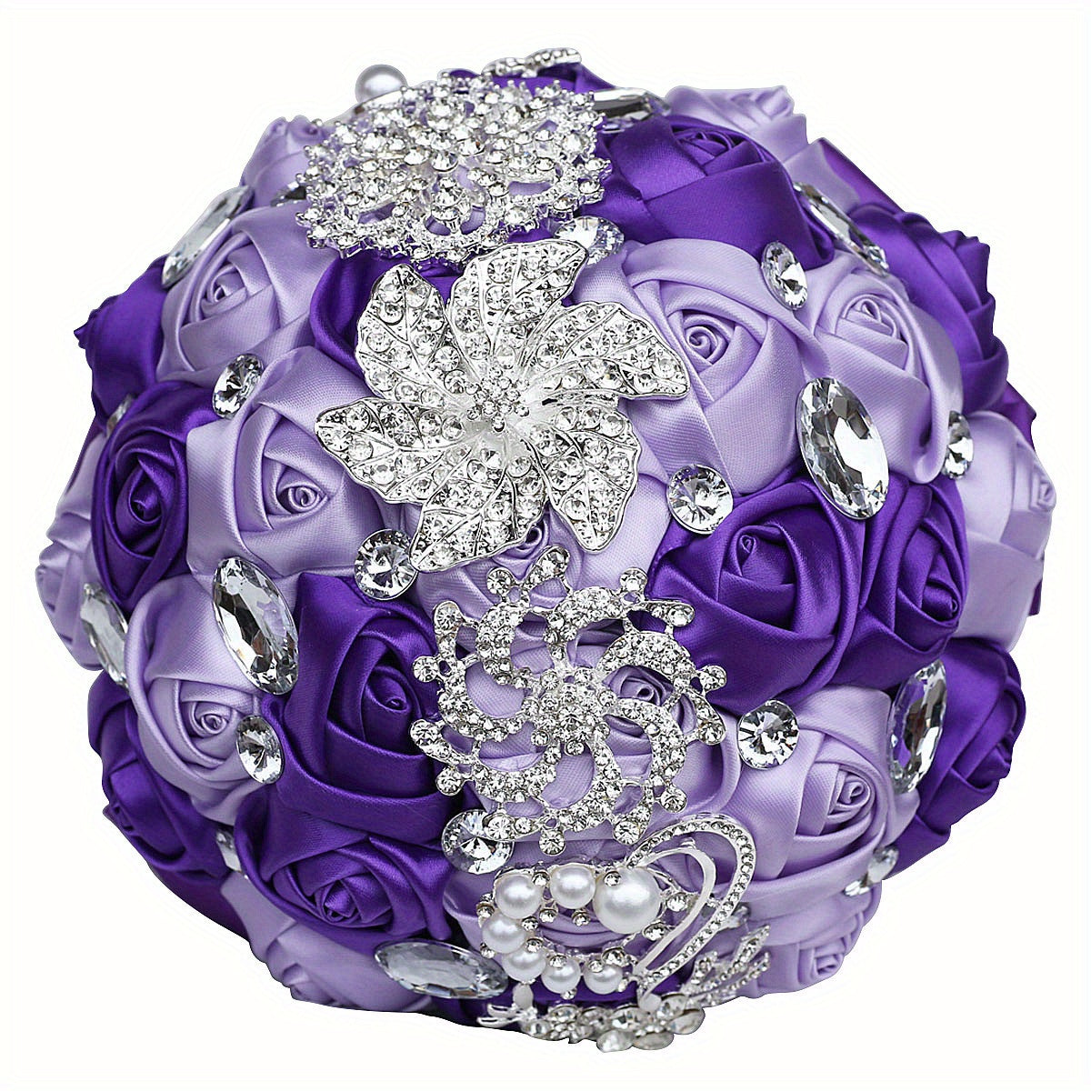 Satin Wedding Bouquet for European and American Brides with Ribbon Finish