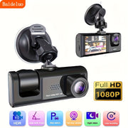 Front-Facing Dash Cam 1080P 2-Lens Car DVR with Built-In Camera