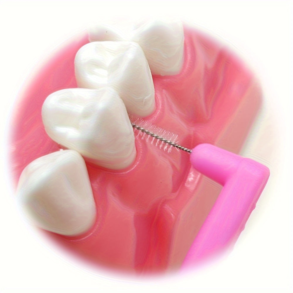 30 Pcs Angled Interdental Brushes Durable PE Ergonomic Handle Multi-Color