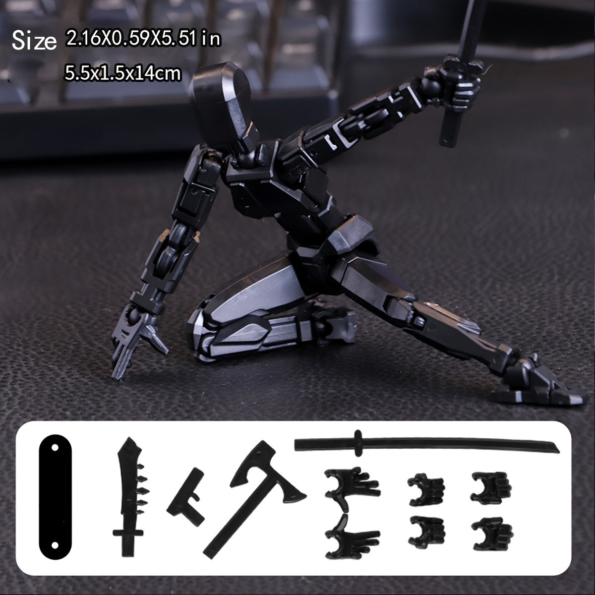 Articulated Robot Action Figure Toy for Creative Play with Colorful Design and Durable ABS Material