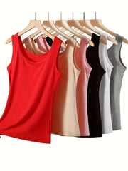 Women's Viscose Spandex Tank Tops for Casual Wear, All Seasons Set of 6
