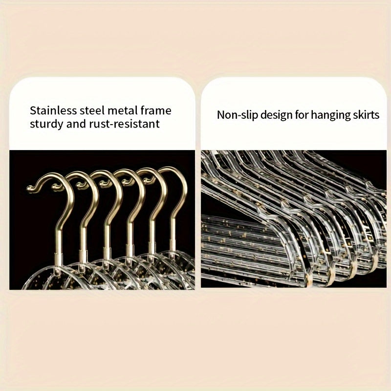 Juego de 12 perchas de acrílico antideslizantes transparentes para armario, duraderas y gruesas, perchas para prendas