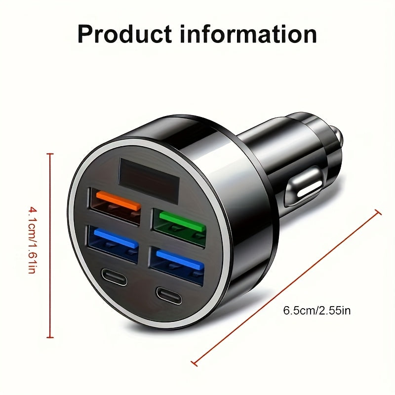 Car Charger 4-Port PD QC3.0 Dual USB-C USB-A Fast Charging Adapter