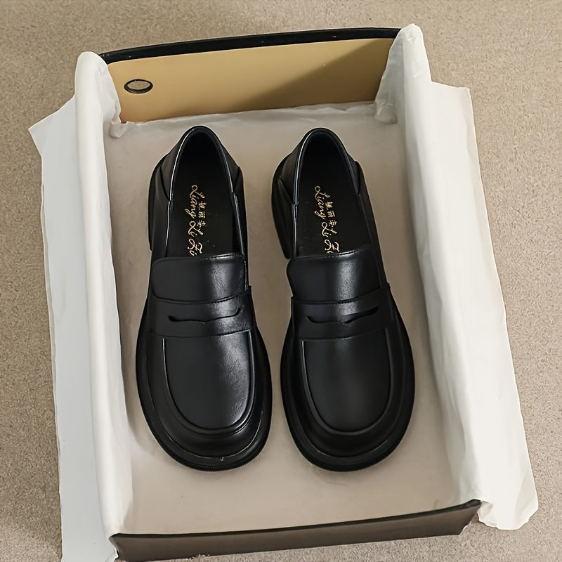 Women's Fluffy Loafers with Plush Lining, Rubber Sole, Round Toe