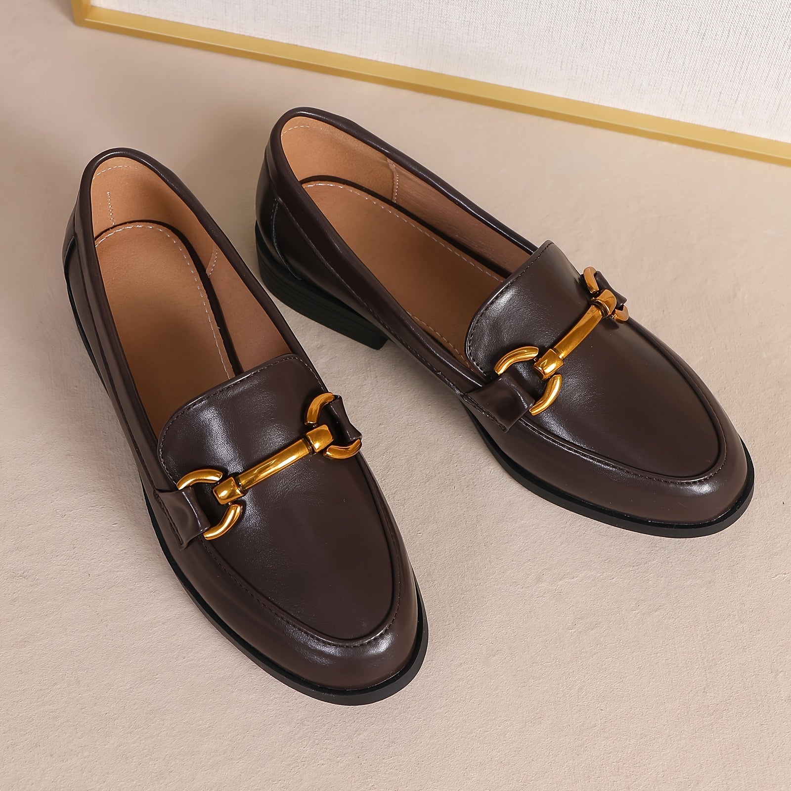 Women's Retro Faux Leather Penny Loafers Slip-On Shoes for Casual and Dressy Wear