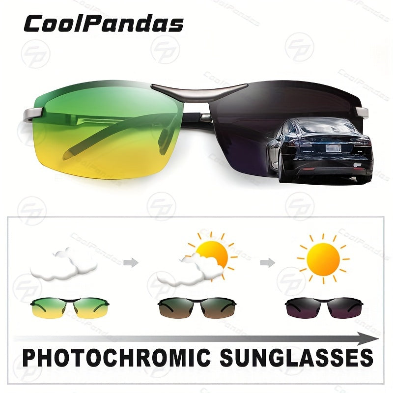Unisex Polarized Photochromic Glasses UV400 Protection for Day and Night Use