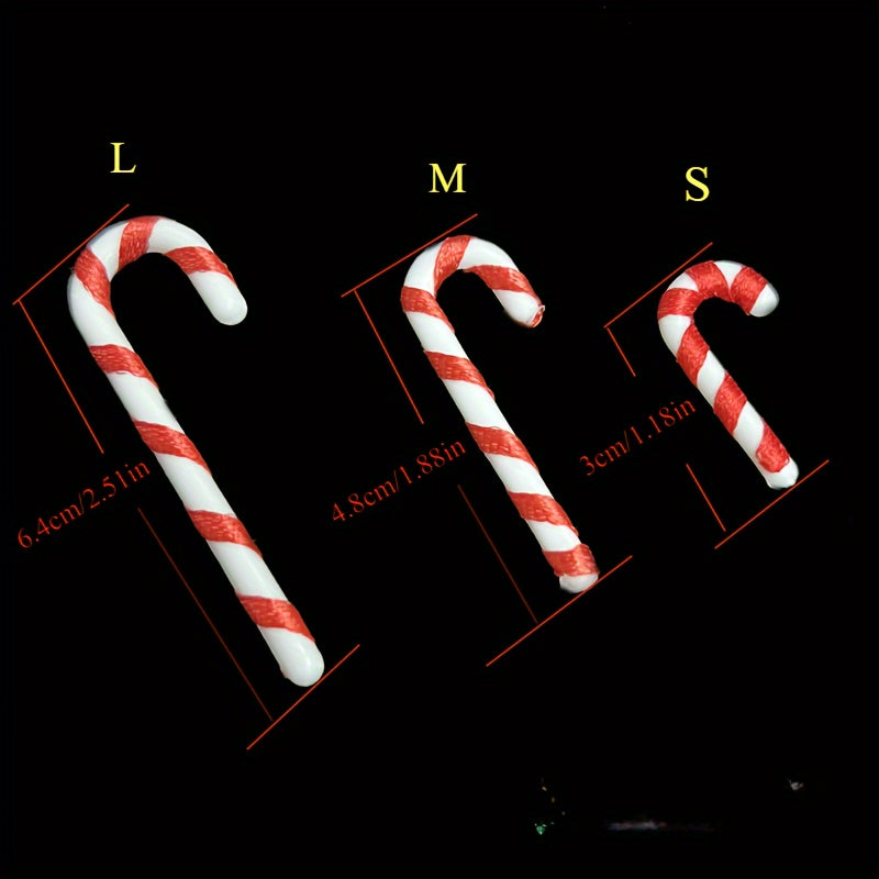 15 Mini Christmas Candy Canes with Santa Claus Theme Red and White Ornaments for Tree and Party Decor
