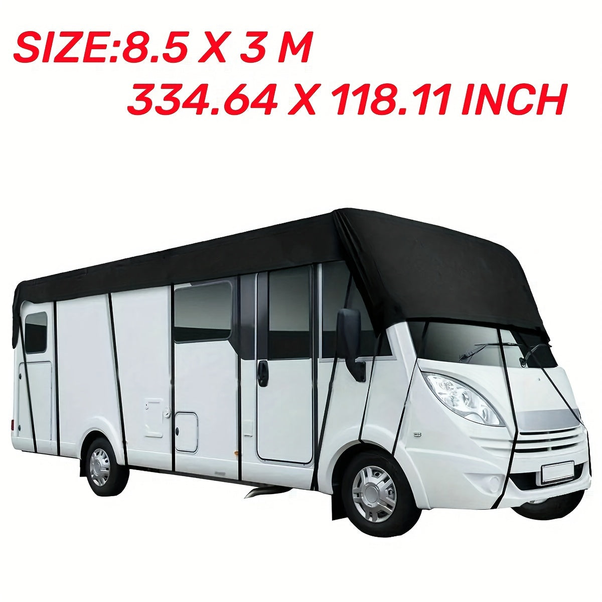 Lona de cubierta para techo de autocaravana 210D impermeable a polvo, resistente a los rayos UV, protector solar 12x12 pies