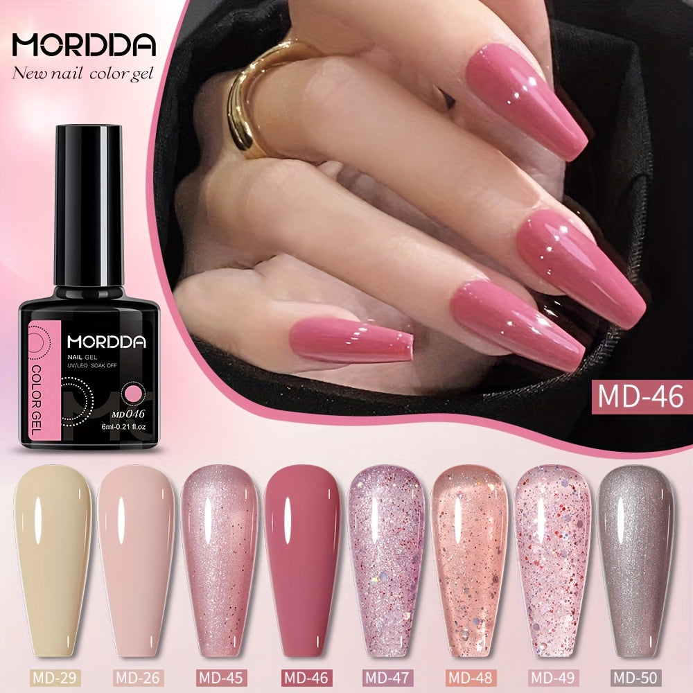 8Pcs Nail Polish Set Color Gel Glitter UV LED Manicure Kit Autumn Winter 2024