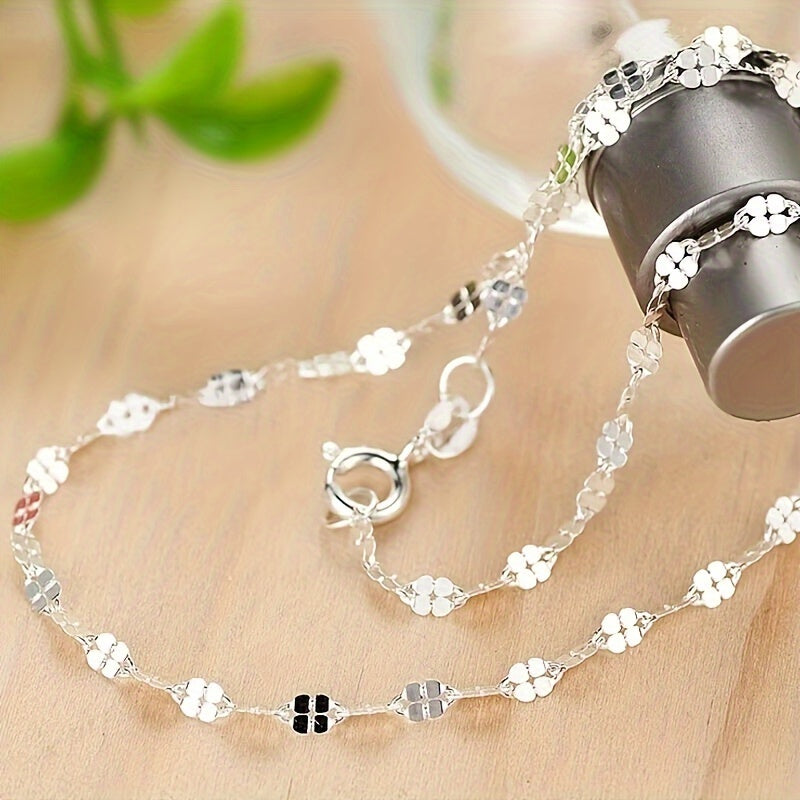 Sterling Silver Collarbone Necklace for Women Sensitive Skin Elegant Gift