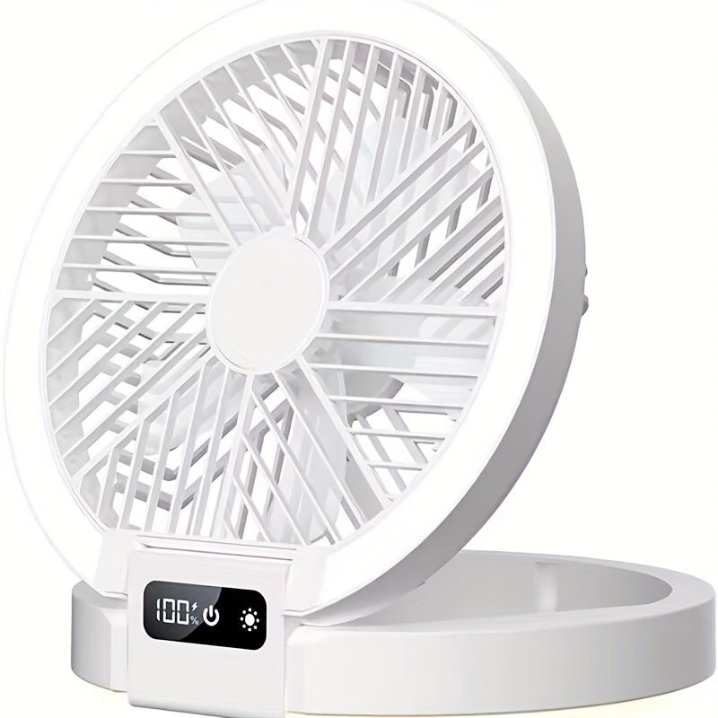 Portable USB Rechargeable Table Fan with 1200mAh Battery for Indoor Outdoor Use