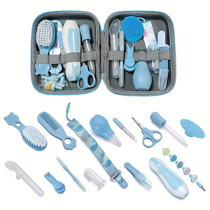 Kids Grooming Kit 14-Piece Safety and Care Set Pink Blue Silicone Essentials