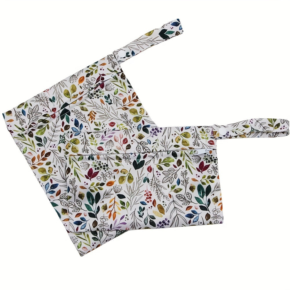 Boho Leaves Print Diaper Bag Waterproof Wet Dry Travel Organizer