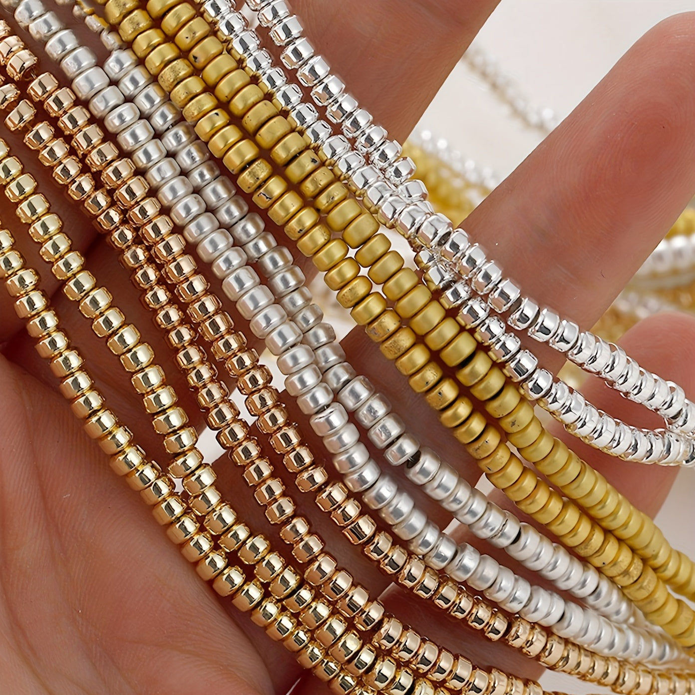 Hematite Beads 3mm Round Jewelry Making Supplies Pack of Four Varieties