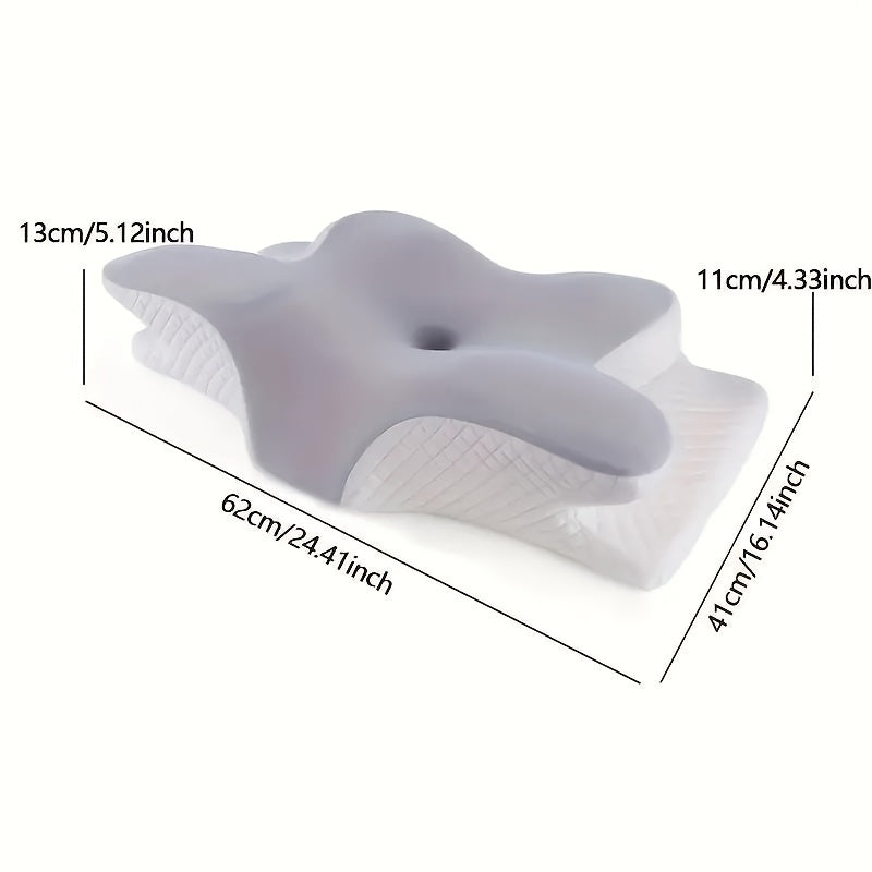 Memory Foam Butterfly Pillow for Neck Support Back Side Sleepers Ergonomic Cervical Spine