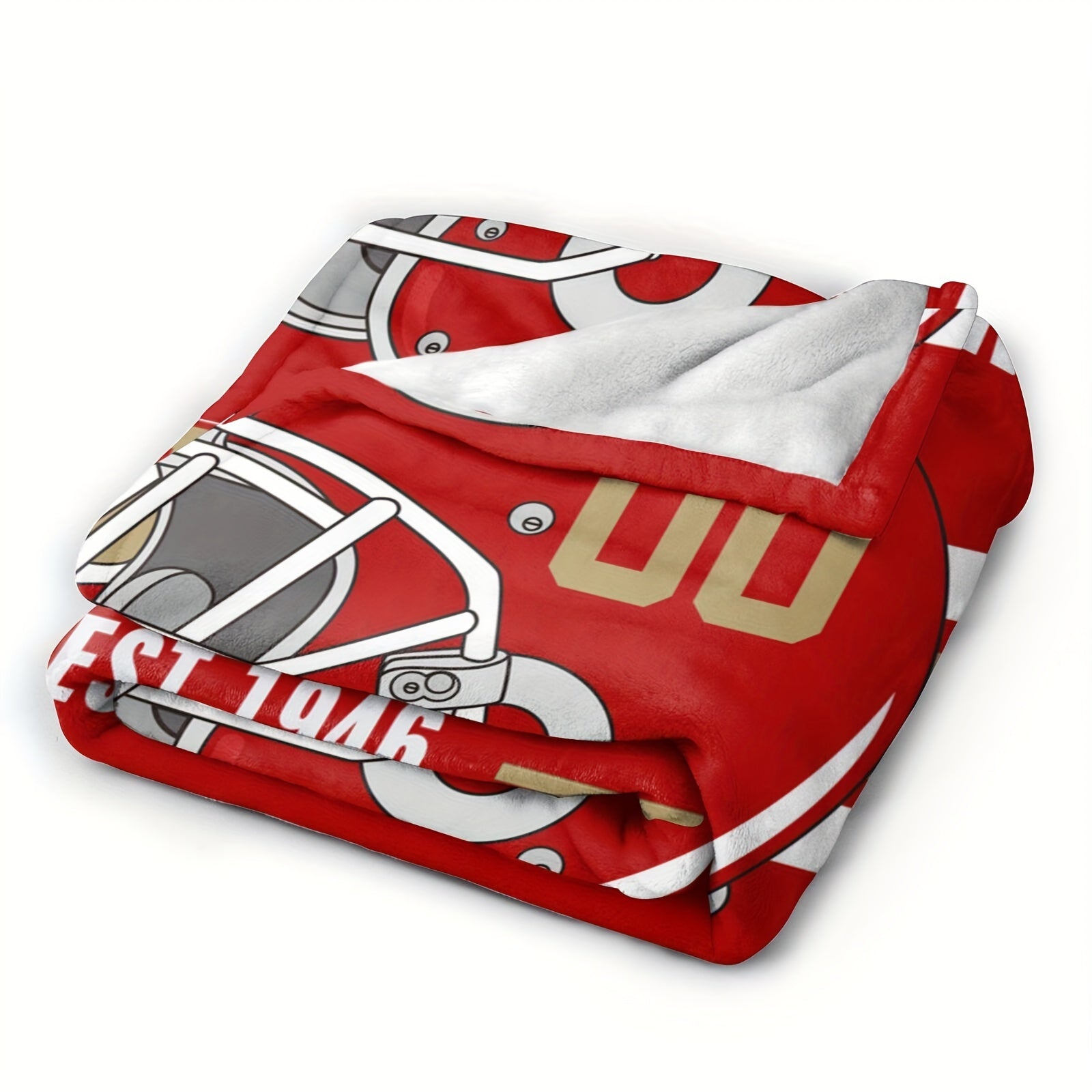 Personalized San Francisco Football Blanket Custom Name Throw for Bed Sofa Cozy Flannel