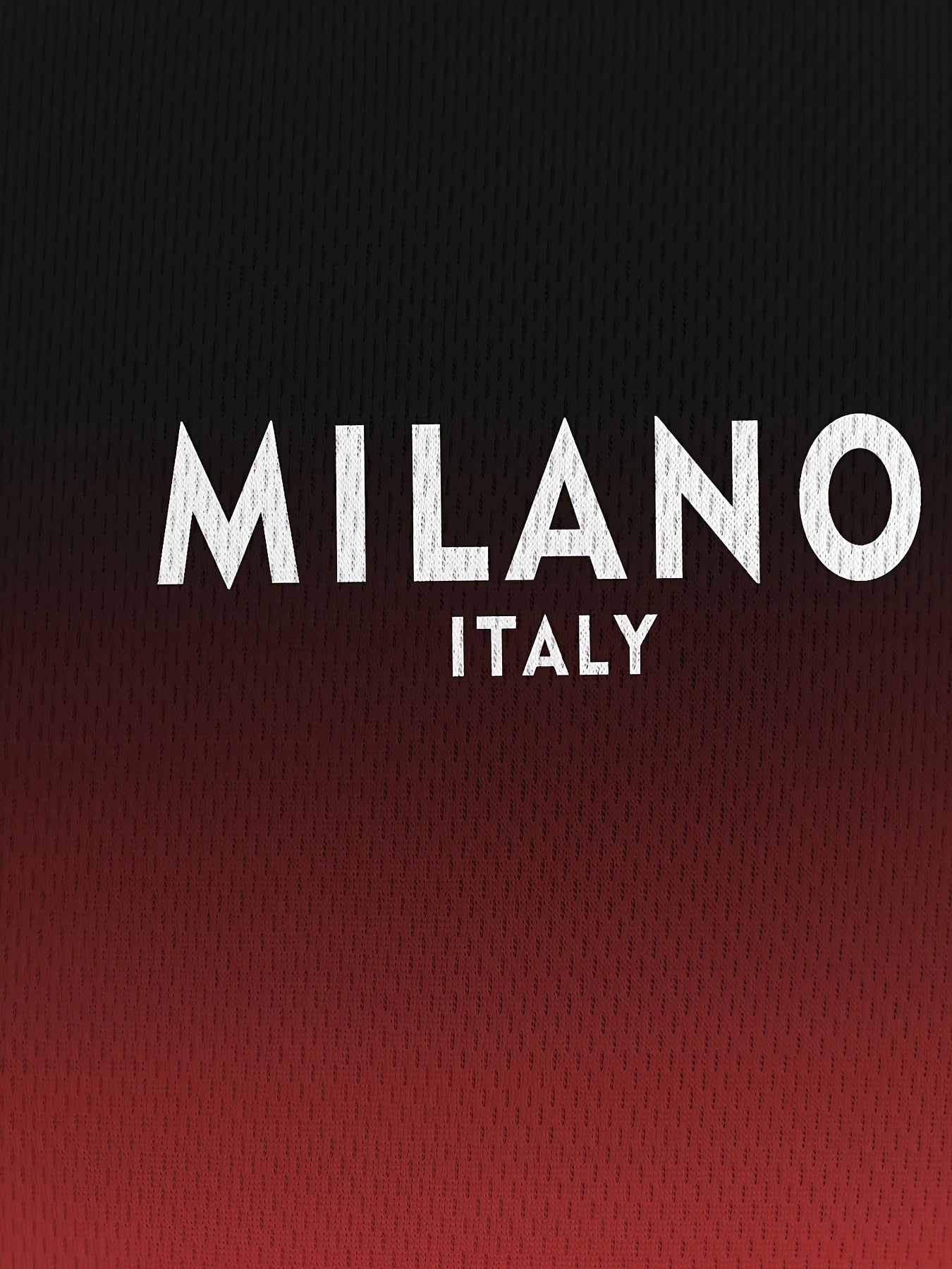 Yozgi ochiq havoda faoliyatlar uchun ideal, nafas oladigan polyester aralashmasidan tayyorlangan, qizil va qora gradientda 3D Milano Italiya printi bilan tasvirlangan, tasodifiy qisqa yengli erkaklar futbolkasi. Mashinada yuvish mumkin.