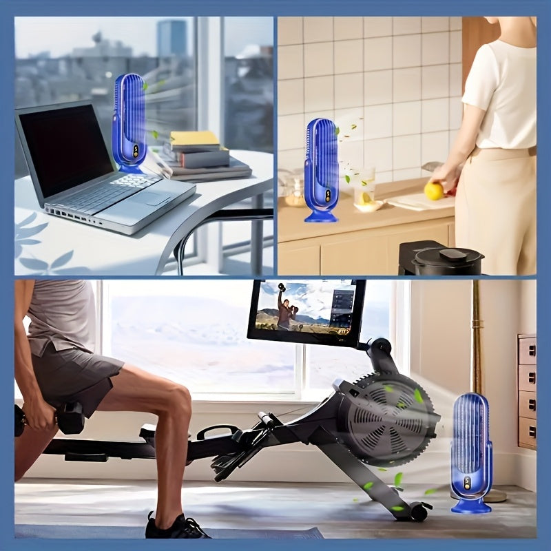 Portable Air Conditioner Cooler with 5-Position Adjustment Dual Blade Fan USB Charging for Office Dorm Travel Camping