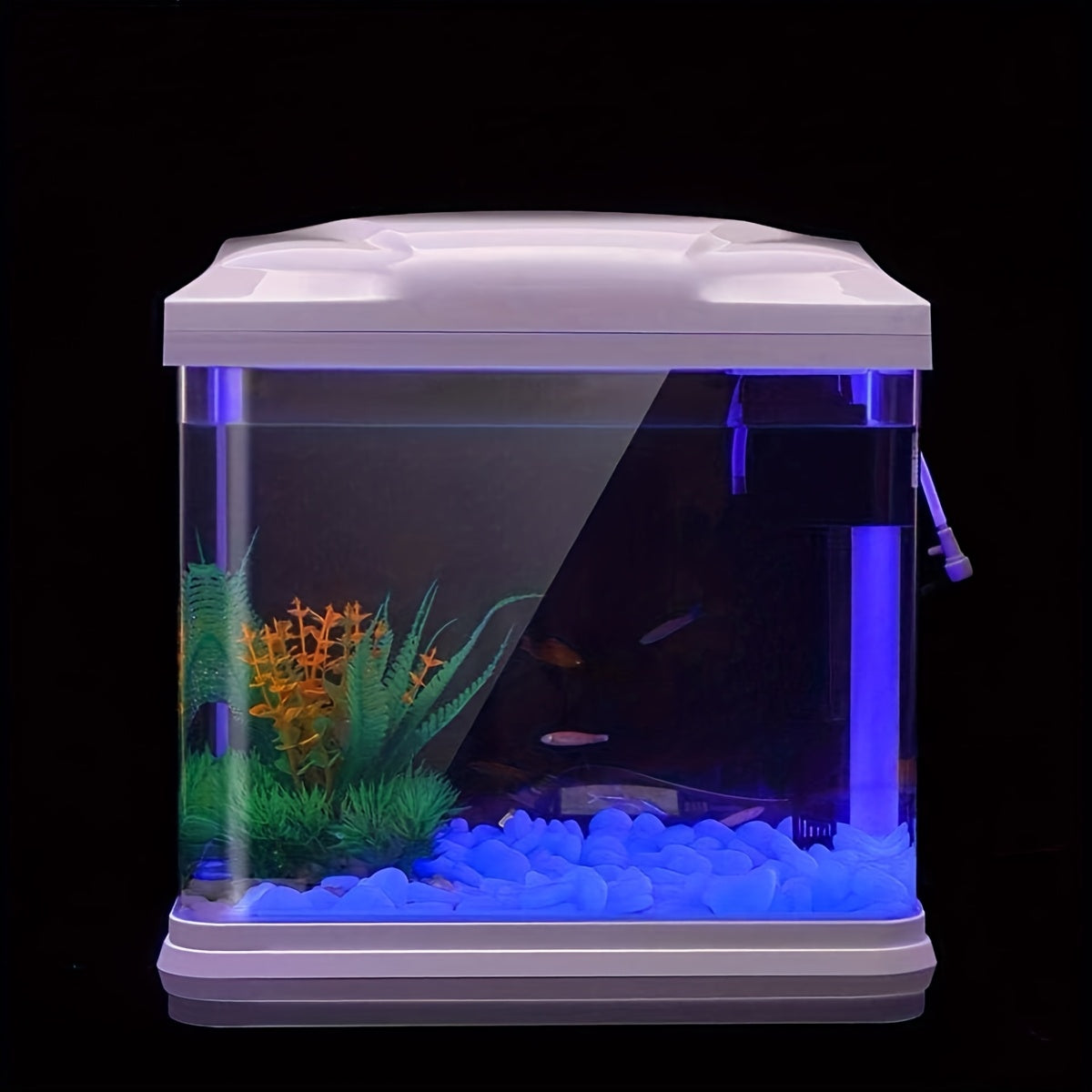 Blue Glow-in-the-Dark Aquarium Pebbles 1000 Pieces for Fish Tanks and Gardens